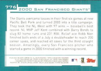 2001 Topps #776 San Francisco Giants Back