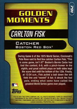 2001 Topps #791 Carlton Fisk Back