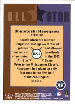 2003 Fleer Tradition Update - Glossy #U224 Shigetoshi Hasegawa Back