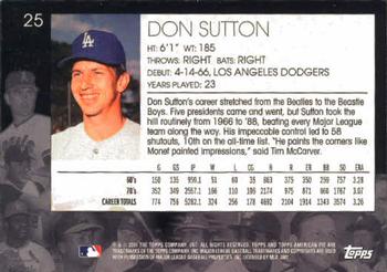 2001 Topps American Pie #25 Don Sutton Back