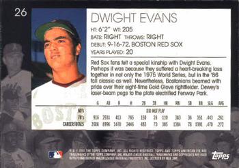 2001 Topps American Pie #26 Dwight Evans Back