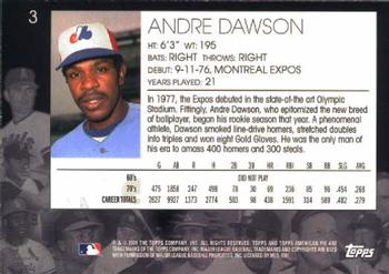 2001 Topps American Pie #3 Andre Dawson Back