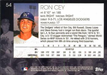 2001 Topps American Pie #54 Ron Cey Back