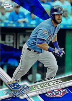 2017 Topps Opening Day - Rainbow Foil Blue #14 Alex Gordon Front