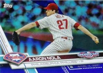 2017 Topps Opening Day - Rainbow Foil Blue #32 Aaron Nola Front