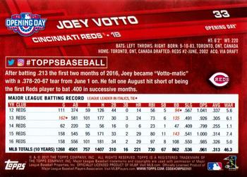 2017 Topps Opening Day - Rainbow Foil Blue #33 Joey Votto Back