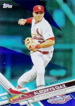 2017 Topps Opening Day - Rainbow Foil Blue #39 Aledmys Diaz Front