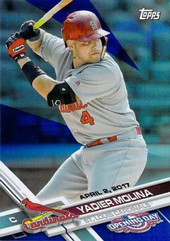2017 Topps Opening Day - Rainbow Foil Blue #48 Yadier Molina Front