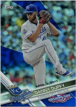 2017 Topps Opening Day - Rainbow Foil Blue #105 Danny Duffy Front