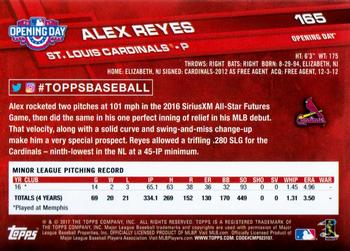 2017 Topps Opening Day - Rainbow Foil Blue #165 Alex Reyes Back