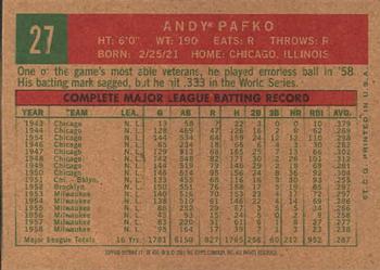 2001 Topps Archives #112 Andy Pafko Back