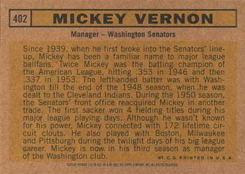 2001 Topps Archives #118 Mickey Vernon Back