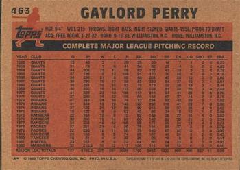 2001 Topps Archives #123 Gaylord Perry Back