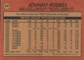 2001 Topps Archives #128 Johnny Podres Back