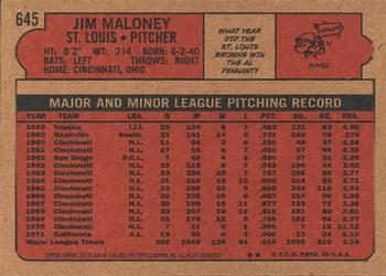 2001 Topps Archives #130 Jim Maloney Back