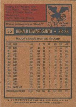 2001 Topps Archives #140 Ron Santo Back