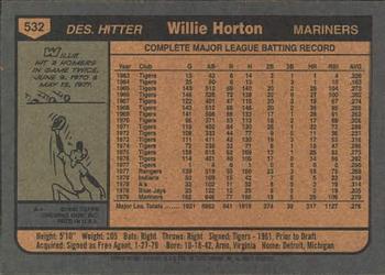 2001 Topps Archives #155 Willie Horton Back