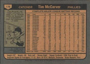 2001 Topps Archives #157 Tim McCarver Back