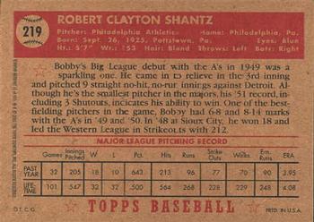 2001 Topps Archives #15 Bobby Shantz Back