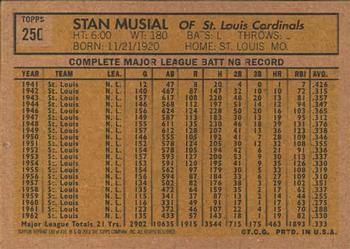 2001 Topps Archives #180 Stan Musial Back