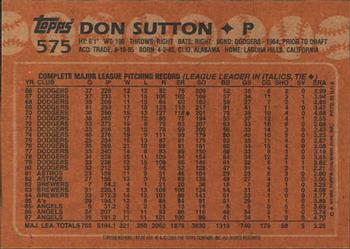 2001 Topps Archives #182 Don Sutton Back
