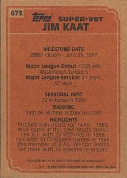 2001 Topps Archives #187 Jim Kaat Back