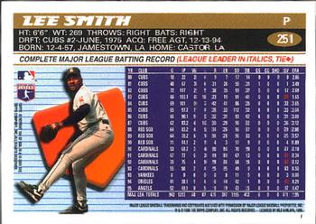 2001 Topps Archives #194 Lee Smith Back