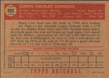 2001 Topps Archives #238 Curt Simmons Back