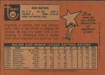 2001 Topps Archives #284 Bob Watson Back