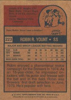 2001 Topps Archives #299 Robin Yount Back