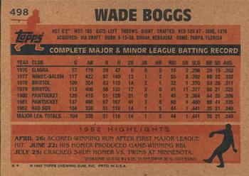 2001 Topps Archives #307 Wade Boggs Back