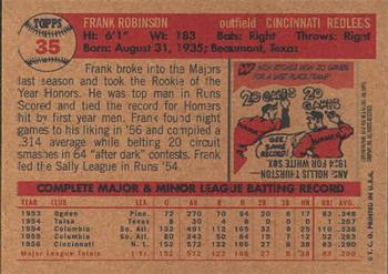 2001 Topps Archives #30 Frank Robinson Back