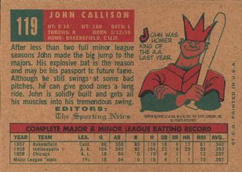 2001 Topps Archives #32 John Callison Back