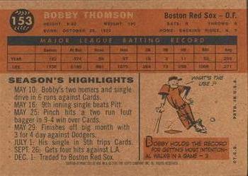 2001 Topps Archives #331 Bobby Thomson Back