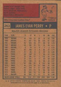 2001 Topps Archives #365 Jim Perry Back