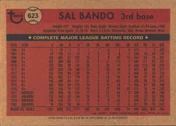 2001 Topps Archives #378 Sal Bando Back