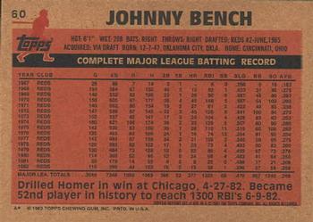 2001 Topps Archives #382 Johnny Bench Back