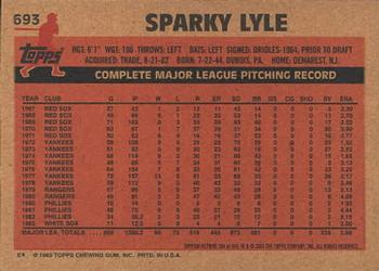 2001 Topps Archives #384 Sparky Lyle Back