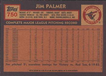 2001 Topps Archives #386 Jim Palmer Back