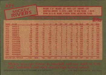 2001 Topps Archives #389 Mickey Rivers Back