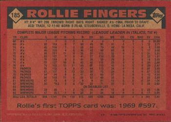 2001 Topps Archives #391 Rollie Fingers Back