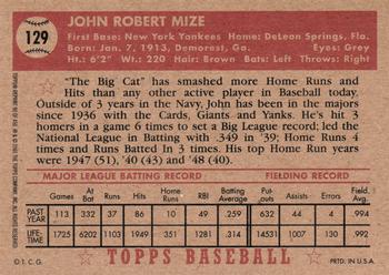 2001 Topps Archives #90 Johnny Mize Back