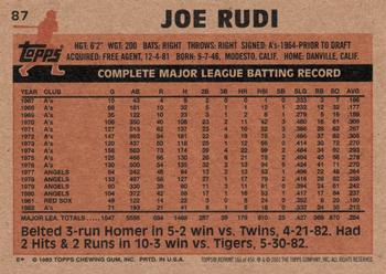 2001 Topps Archives #161 Joe Rudi Back