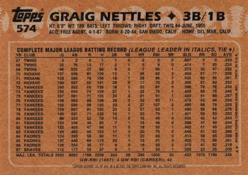 2001 Topps Archives #181 Graig Nettles Back