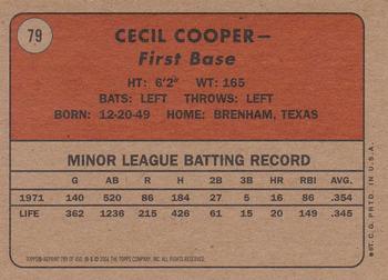 2001 Topps Archives #289 Cecil Cooper Back