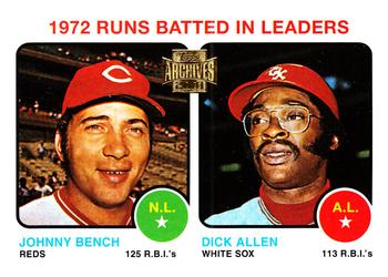 2001 Topps Archives #437 RBI Leaders (Johnny Bench / Dick Allen) Front