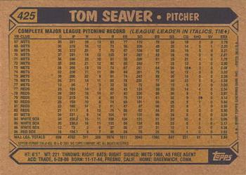 2001 Topps Archives #394 Tom Seaver Back