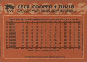 2001 Topps Archives #397 Cecil Cooper Back