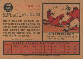 2001 Topps Archives #400 Red Schoendienst Back