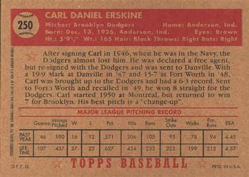 2001 Topps Archives #4 Carl Erskine Back